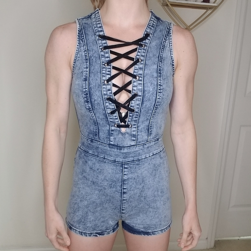 Denim Romper